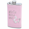 6oz Stainless Steel "GIRLS NIGHT OUT" Flask with Faux Leather Pink Wrap